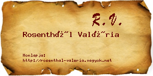 Rosenthál Valéria névjegykártya